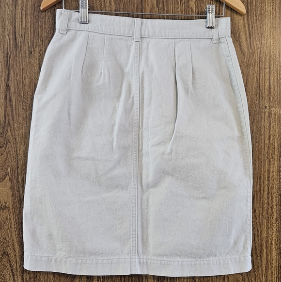 R.G. Browns White Denim Midi Skirt – Front-Pocket High-Waist Jean Skirt, Size 29 - Picture 8 of 8
